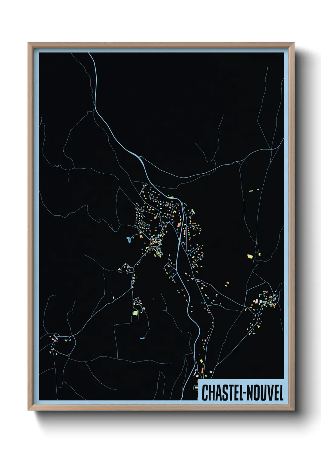 Une affiche de carte sur Chastel-Nouvel