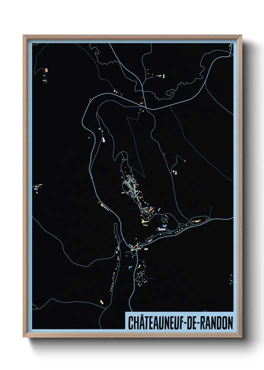 Une affiche de carte sur Châteauneuf-de-Randon