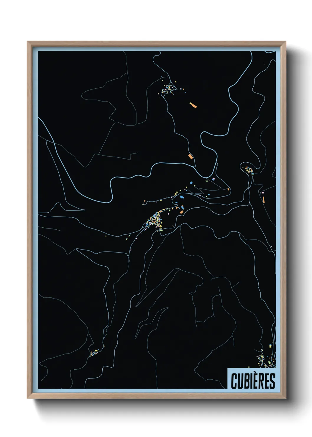 Une affiche de carte sur Cubières