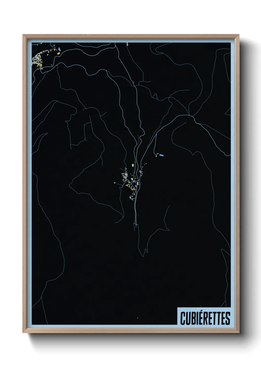 Une affiche de carte sur Cubiérettes