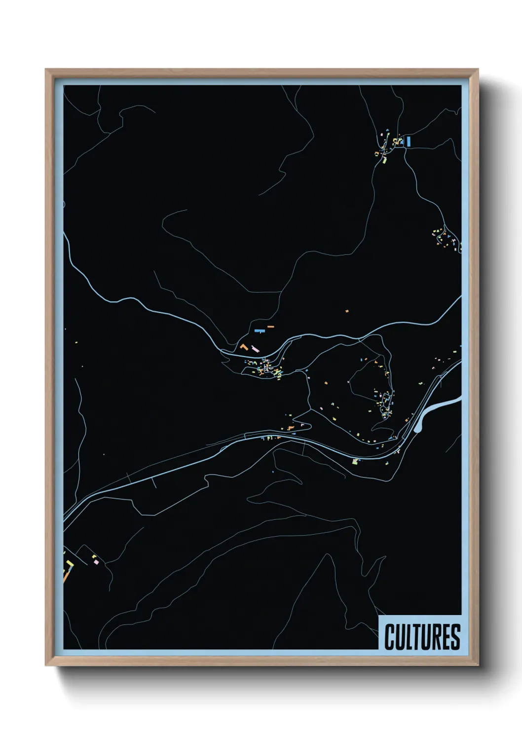 Une affiche de carte sur Cultures