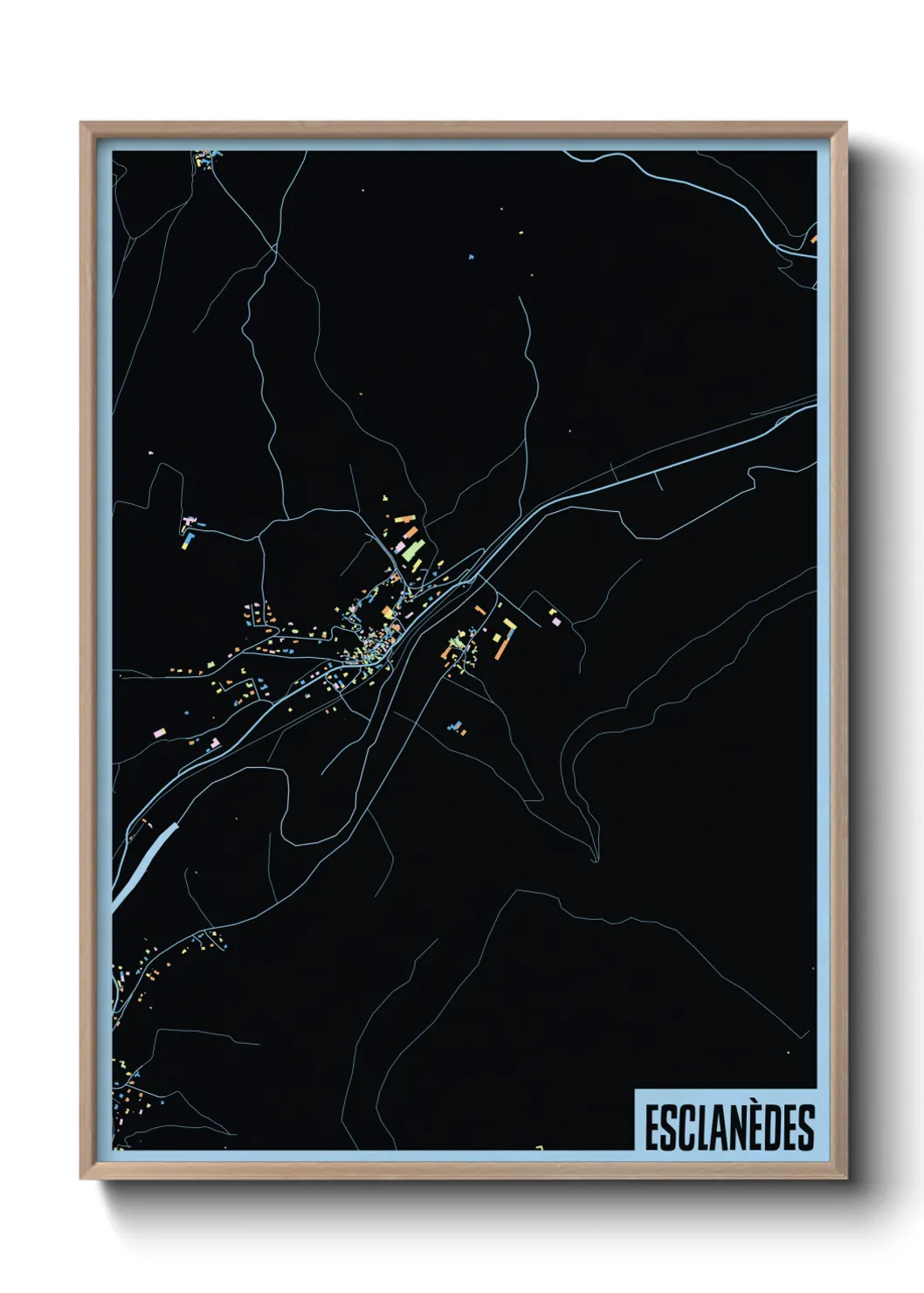 Une affiche de carte sur Esclanèdes