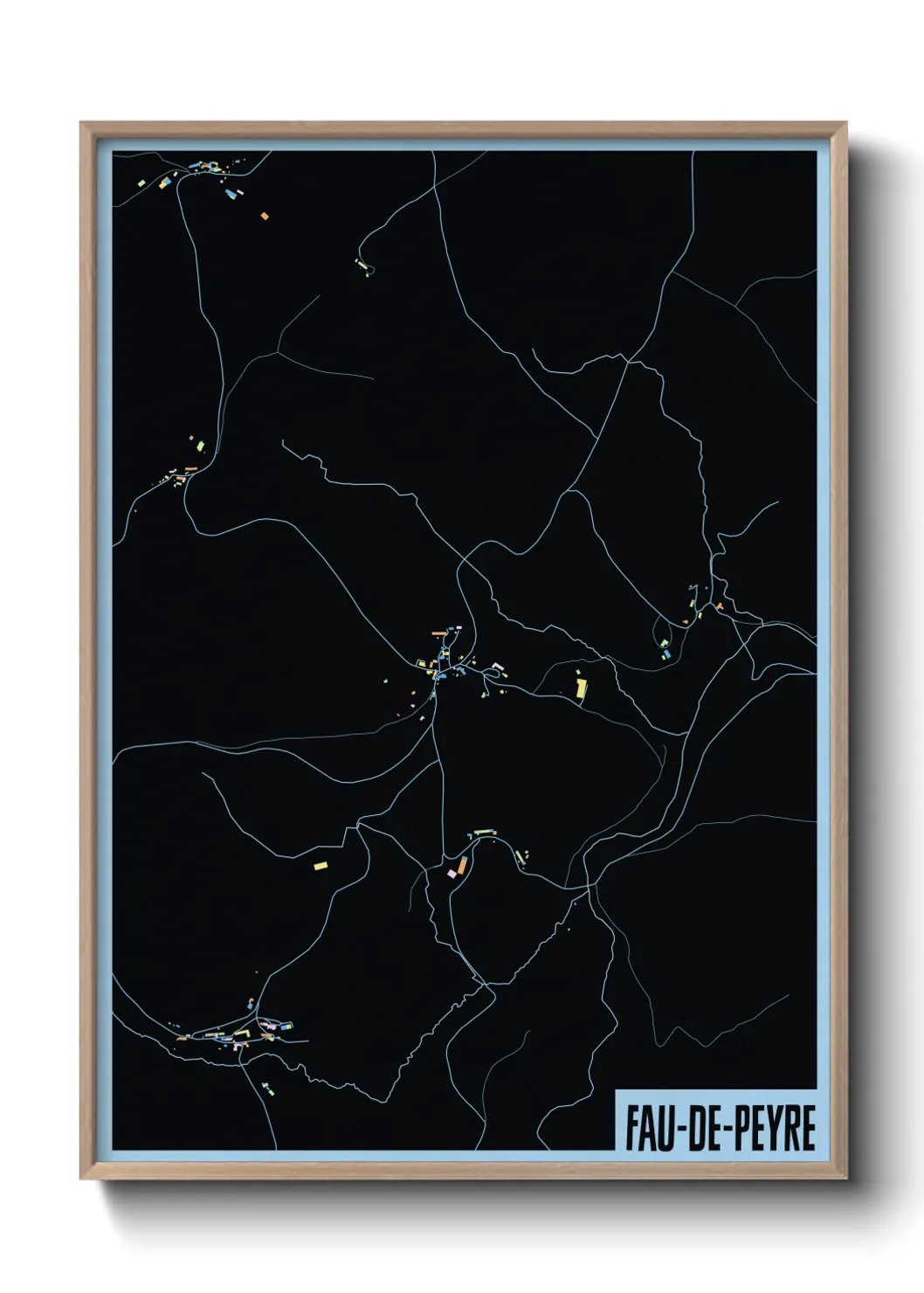 Une affiche de carte sur Fau-de-Peyre