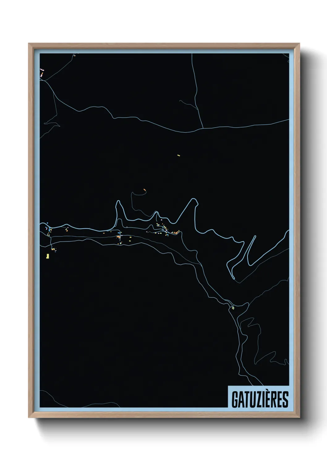 Une affiche de carte sur Gatuzières