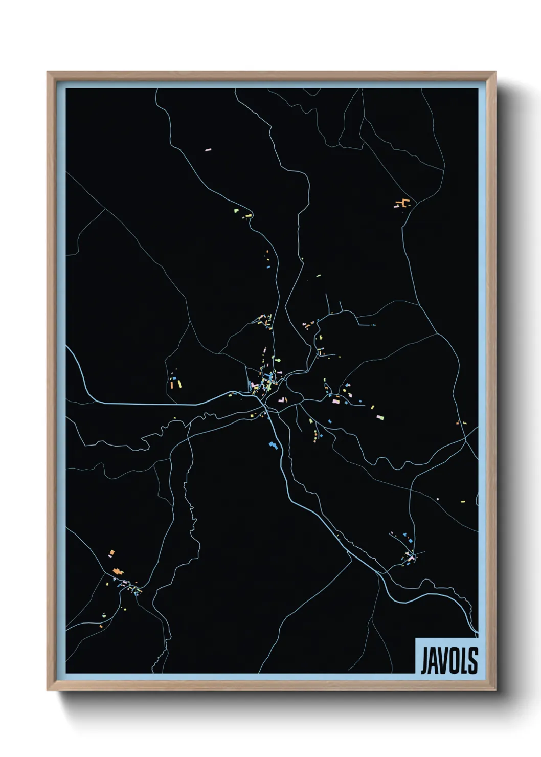 Une affiche de carte sur Javols