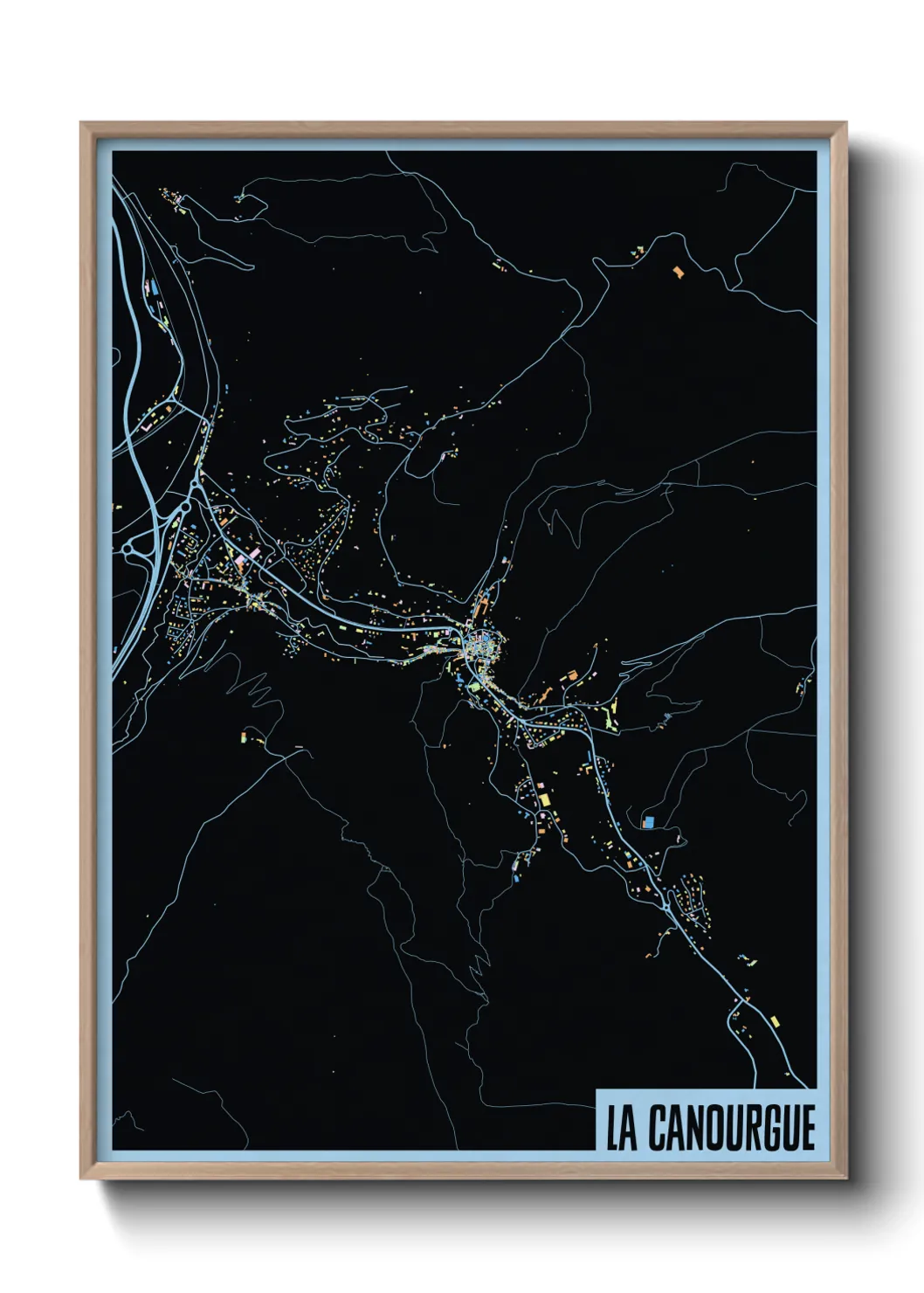 Une affiche de carte sur La Canourgue