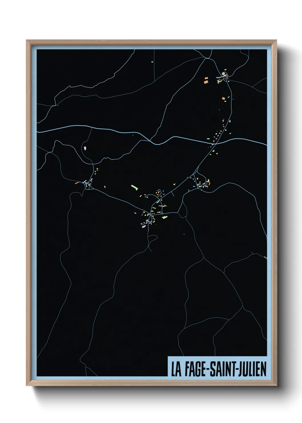 Une affiche de carte sur La Fage-Saint-Julien