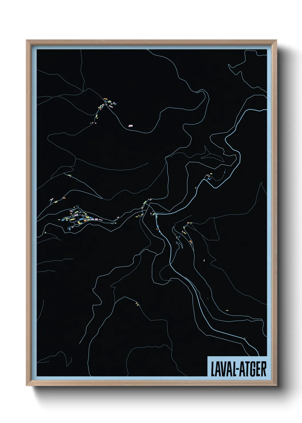 Une affiche de carte sur Laval-Atger