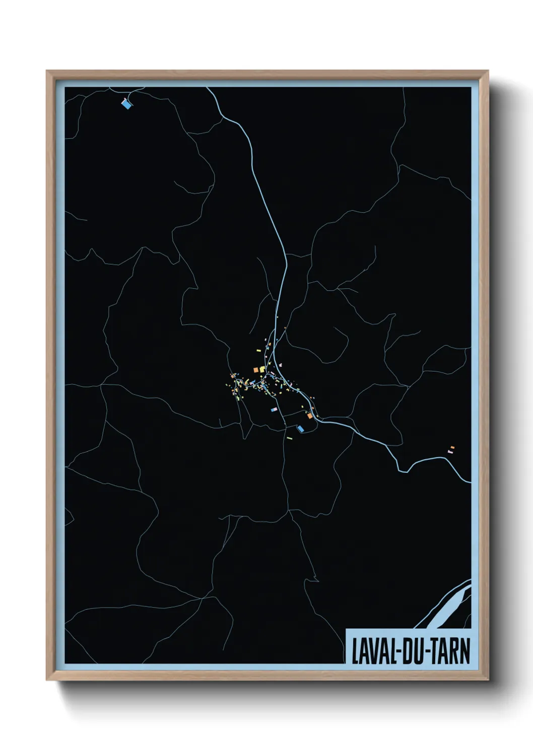 Une affiche de carte sur Laval-du-Tarn