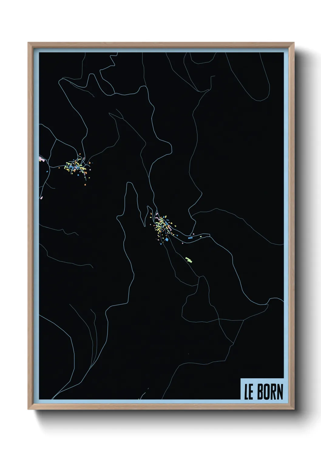 Une affiche de carte sur Le Born