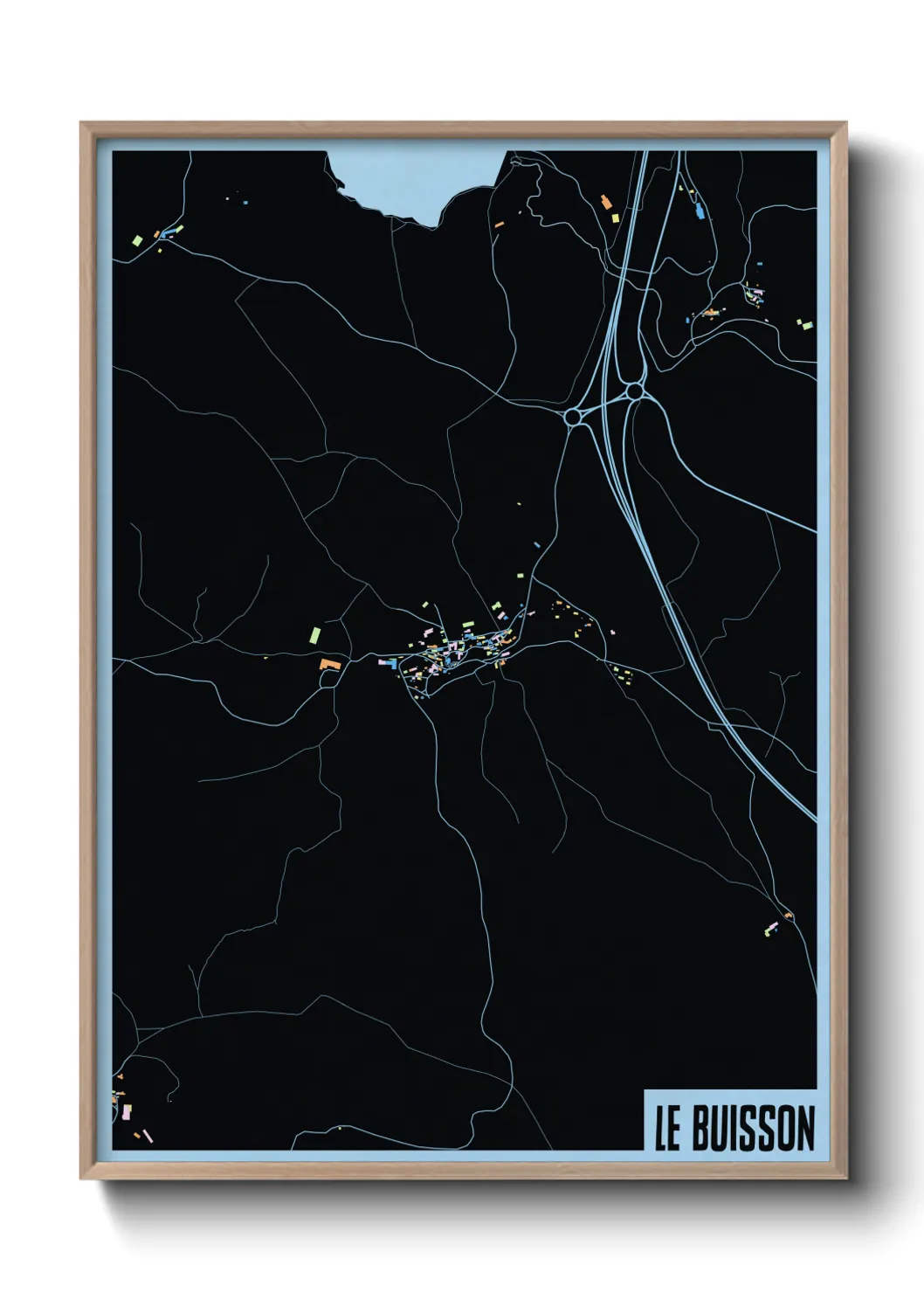 Une affiche de carte sur Le Buisson