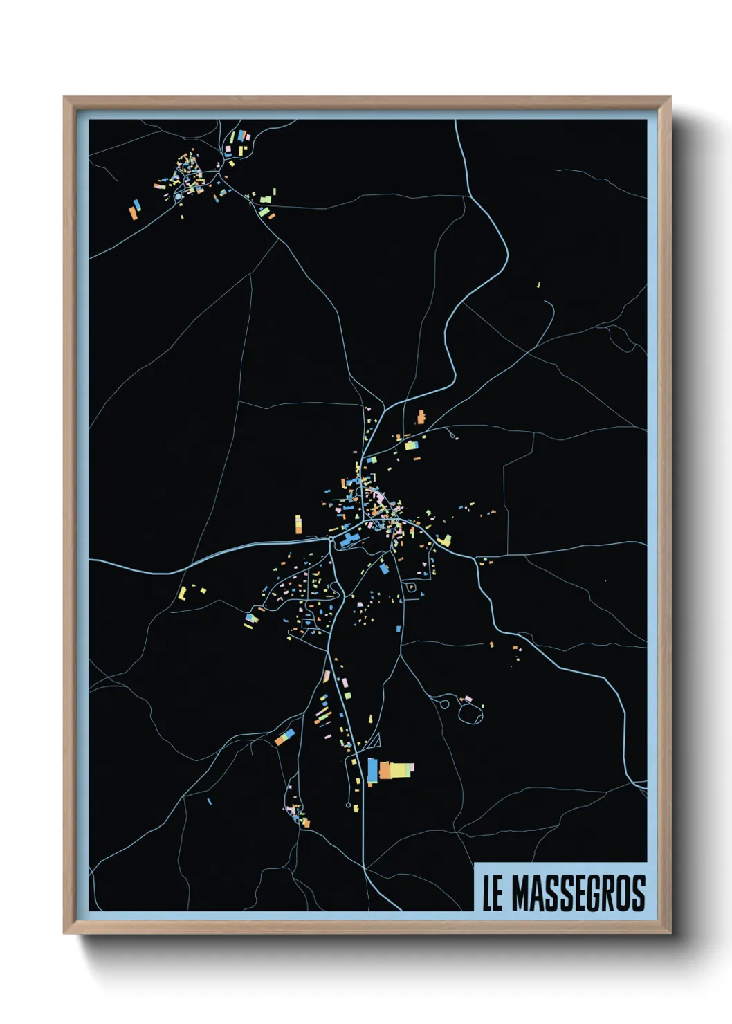Une affiche de carte sur Le Massegros