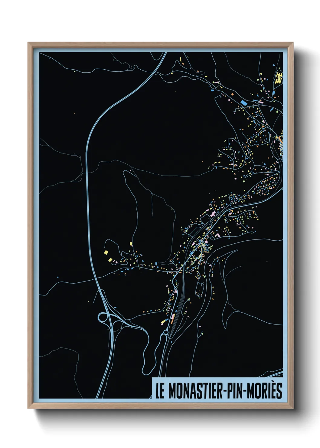 Une affiche de carte sur Le Monastier-Pin-Moriès