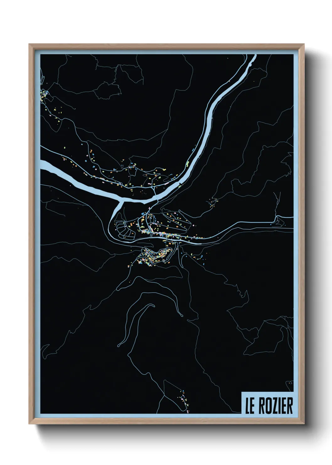 Une affiche de carte sur Le Rozier