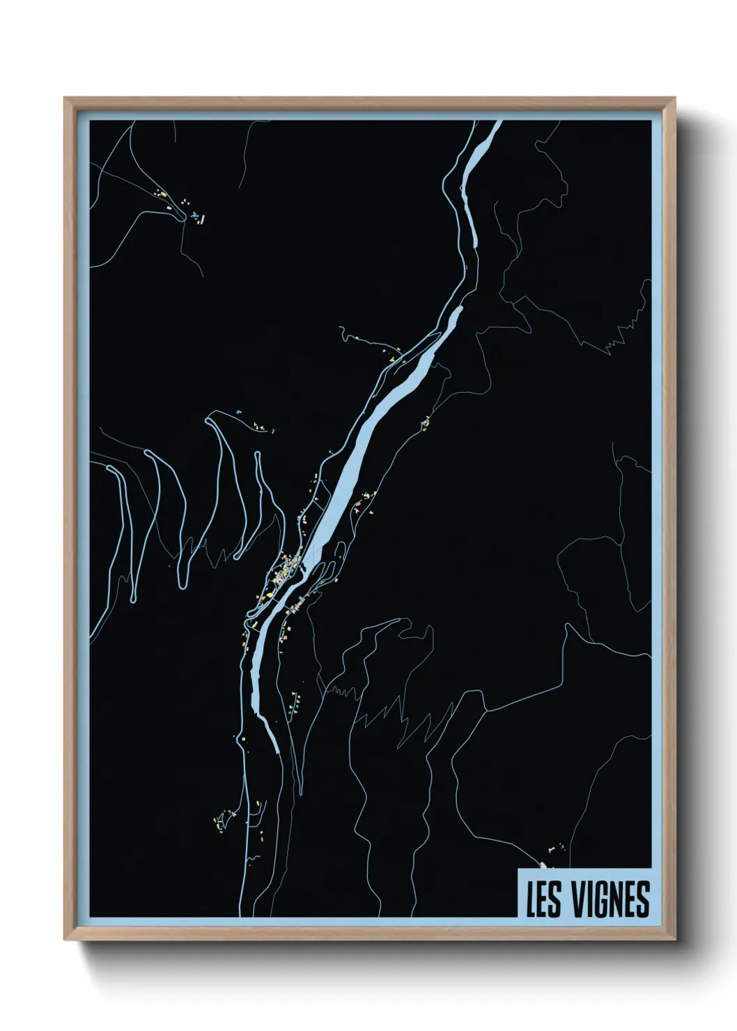 Une affiche de carte sur Les Vignes