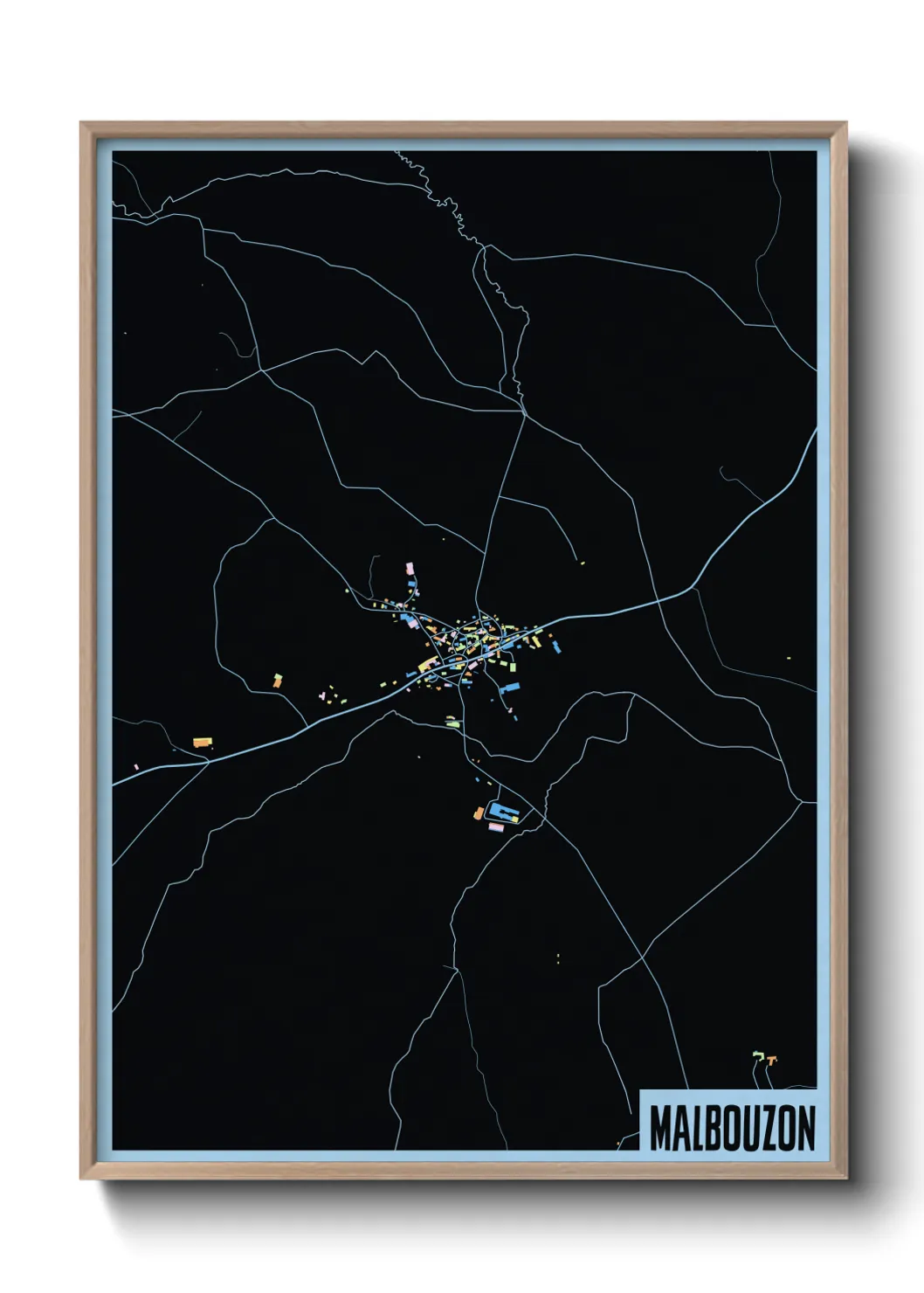 Une affiche de carte sur Malbouzon