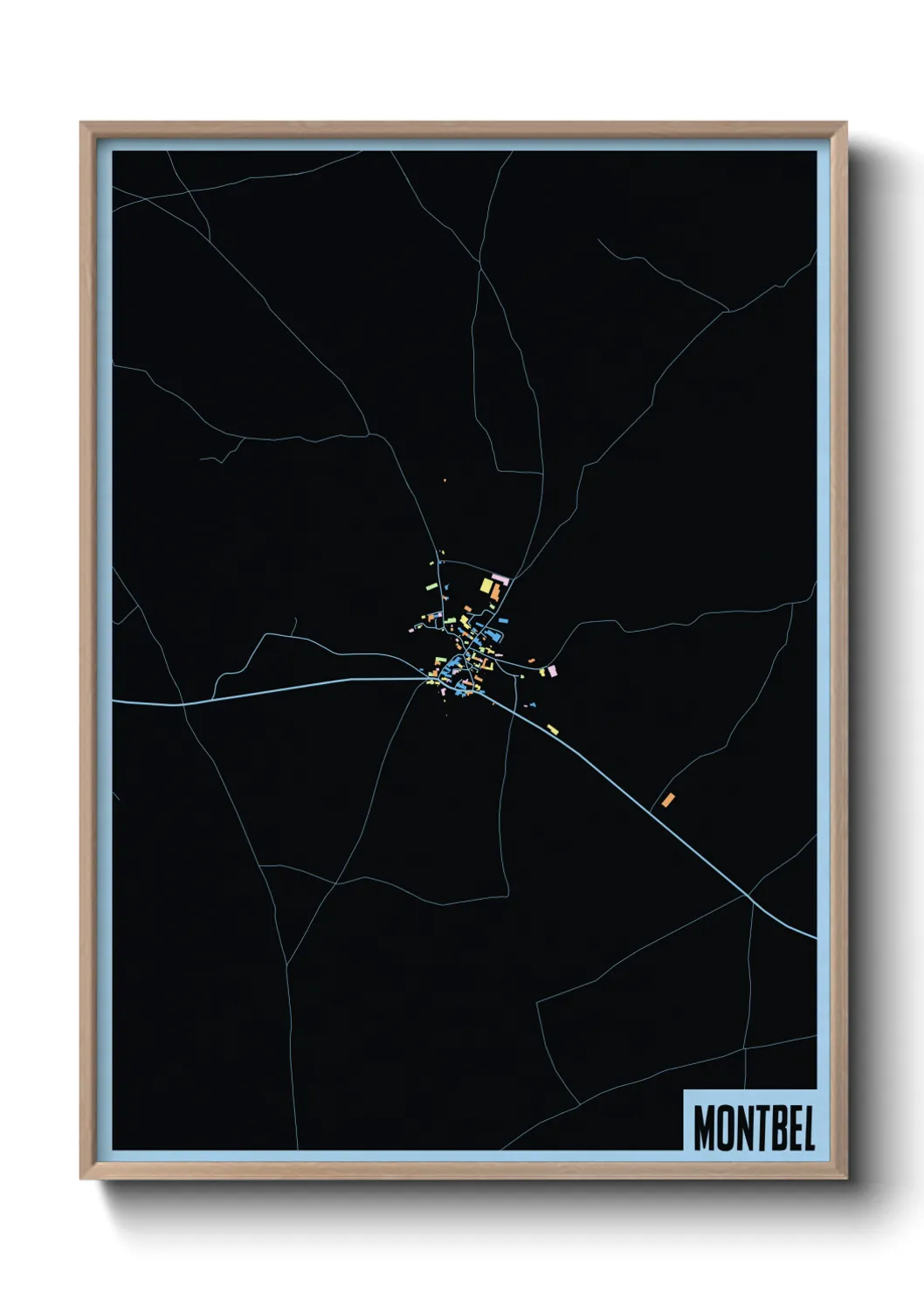 Une affiche de carte sur Montbel