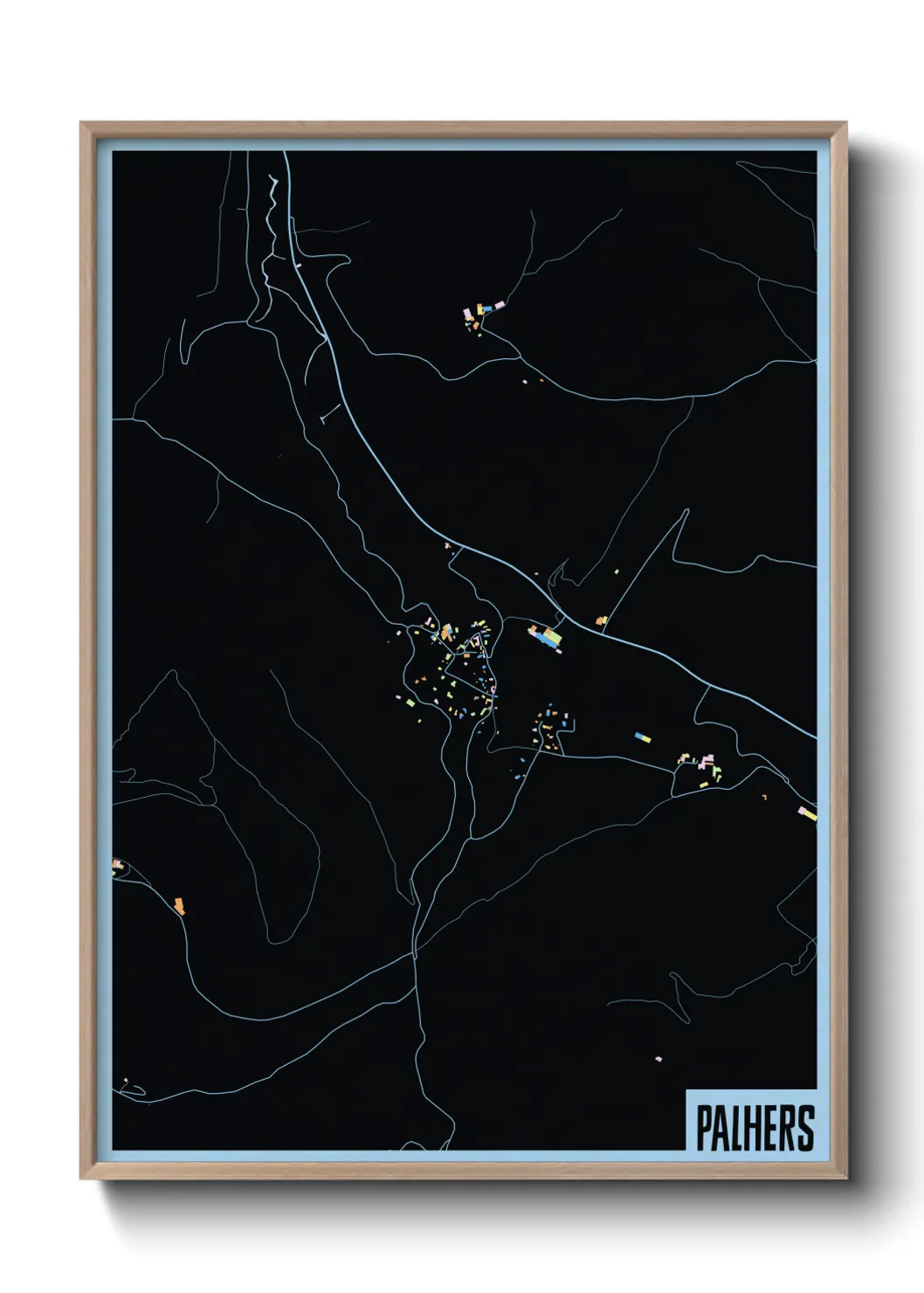 Une affiche de carte sur Palhers