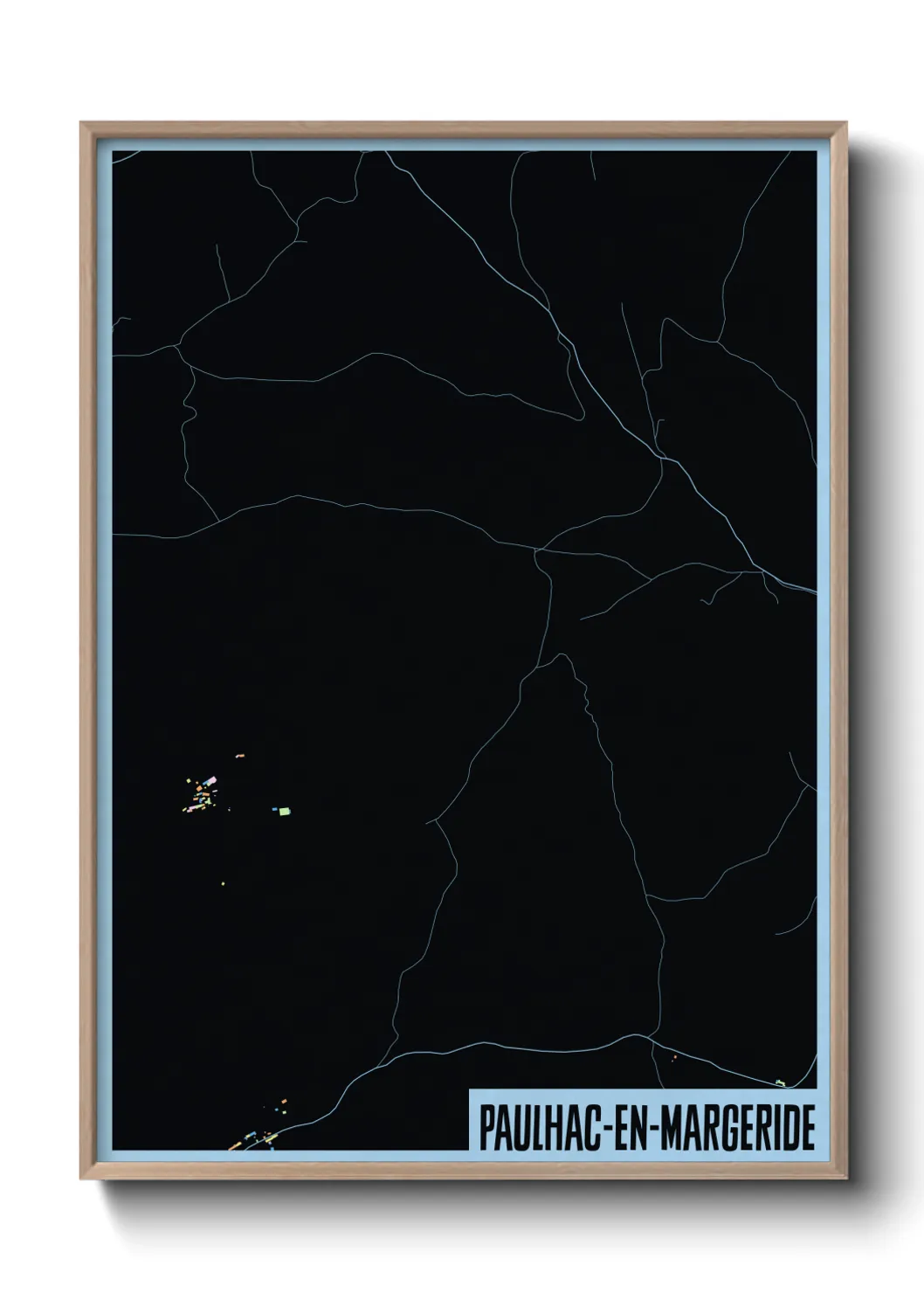 Une affiche de carte sur Paulhac-en-Margeride