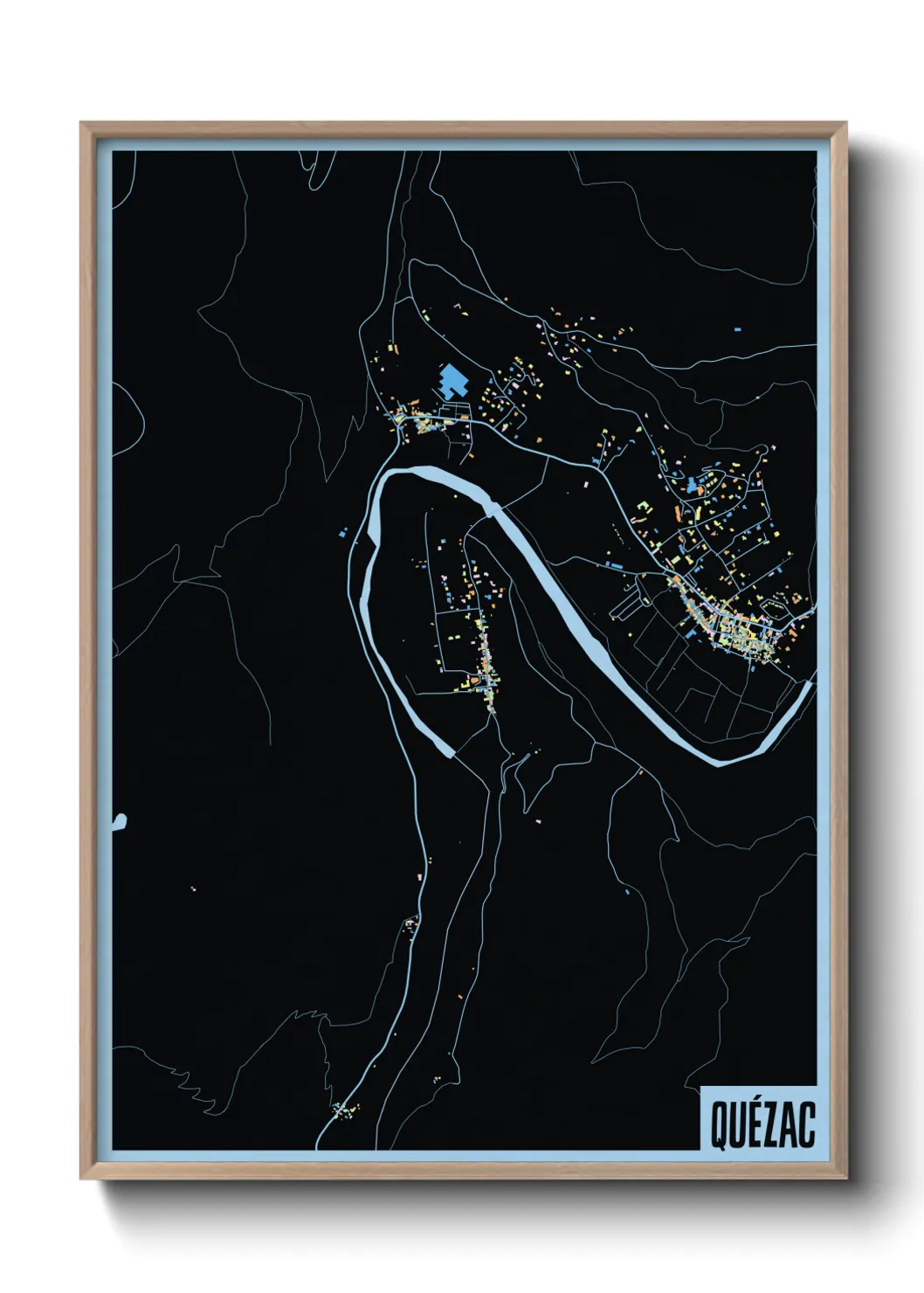 Une affiche de carte sur Quézac