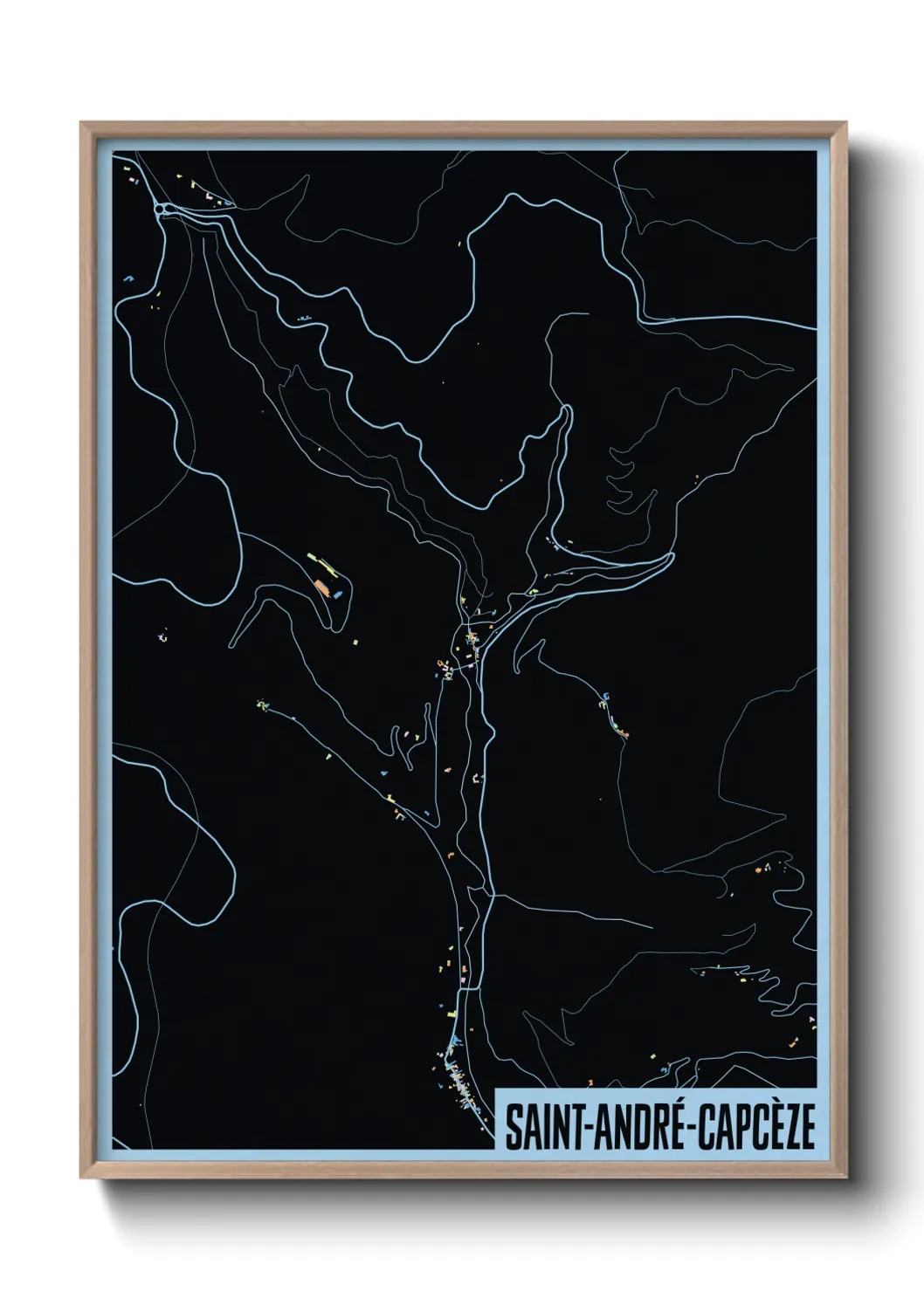 Une affiche de carte sur Saint-André-Capcèze