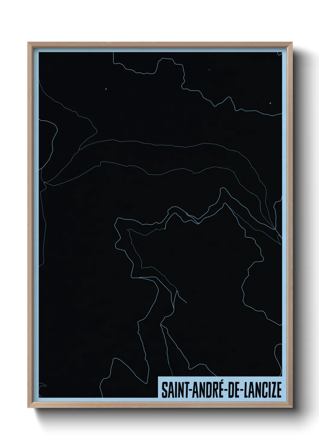 Une affiche de carte sur Saint-André-de-Lancize