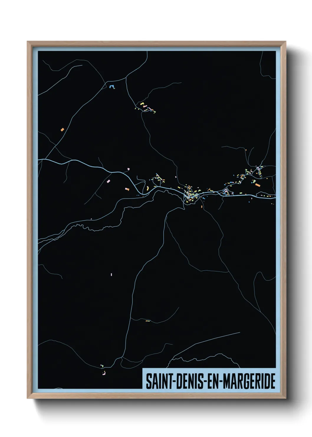 Une affiche de carte sur Saint-Denis-en-Margeride