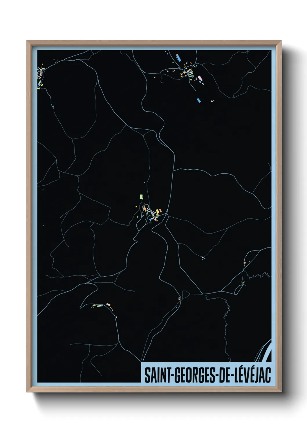 Une affiche de carte sur Saint-Georges-de-Lévéjac