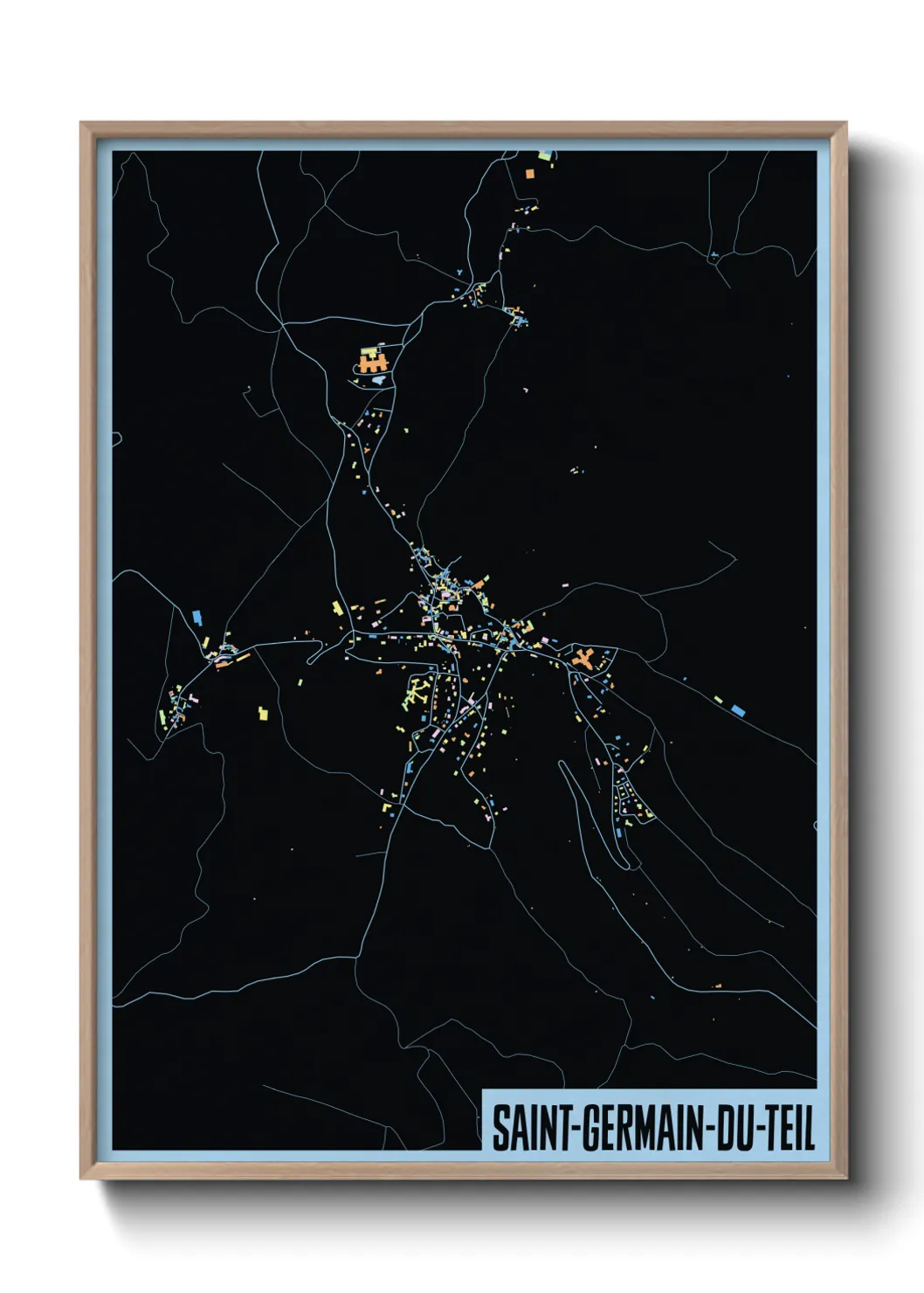 Une affiche de carte sur Saint-Germain-du-Teil