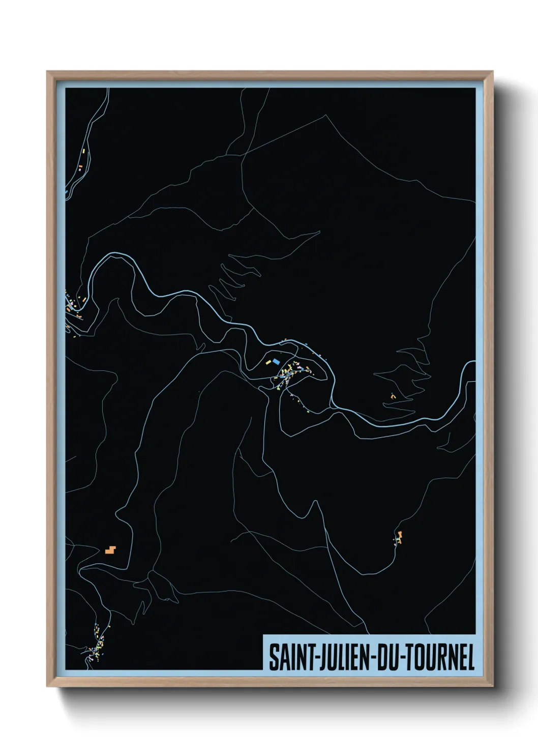 Une affiche de carte sur Saint-Julien-du-Tournel