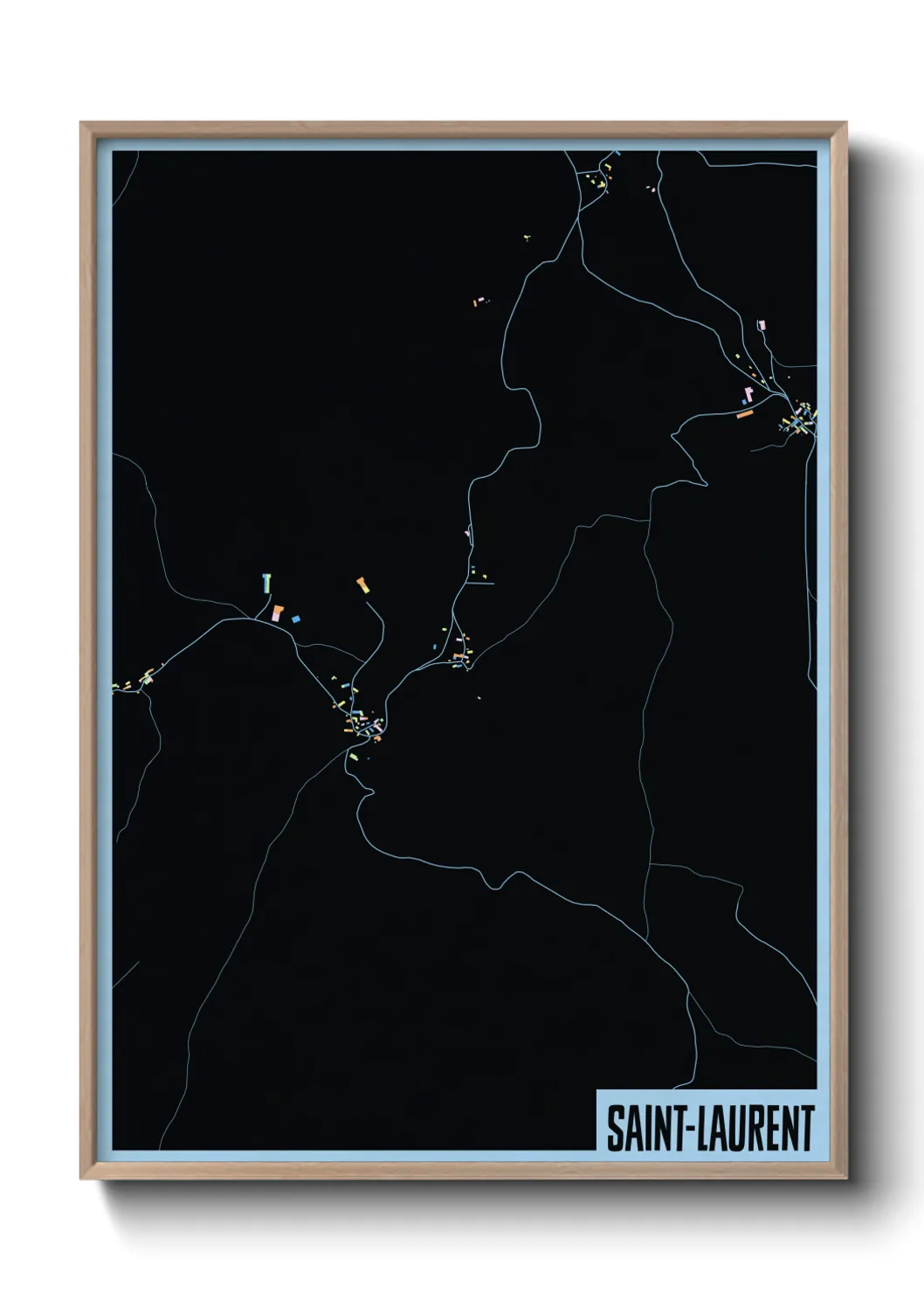 Une affiche de carte sur Saint-Laurent