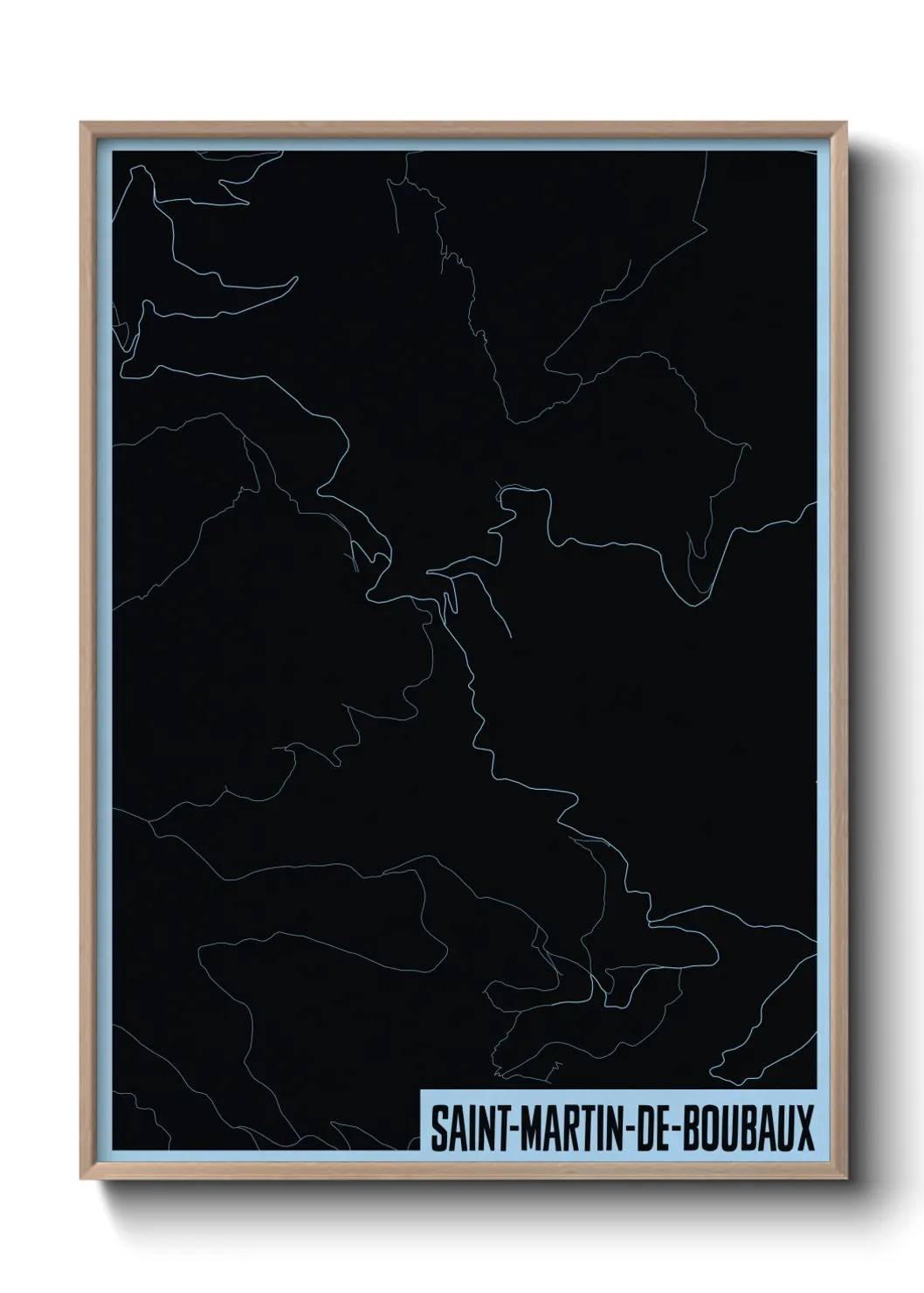 Une affiche de carte sur Saint-Martin-de-Boubaux