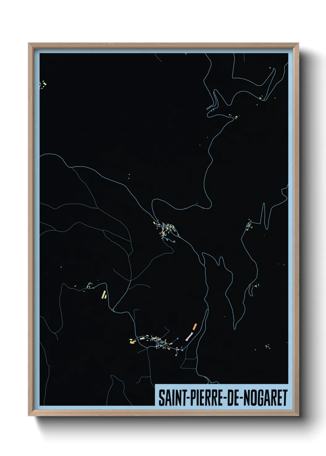 Une affiche de carte sur Saint-Pierre-de-Nogaret