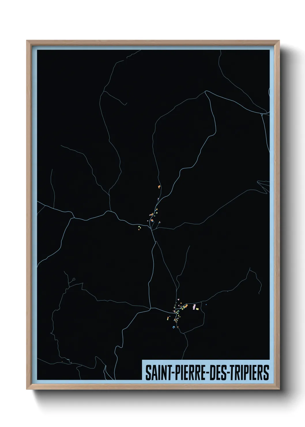 Une affiche de carte sur Saint-Pierre-des-Tripiers