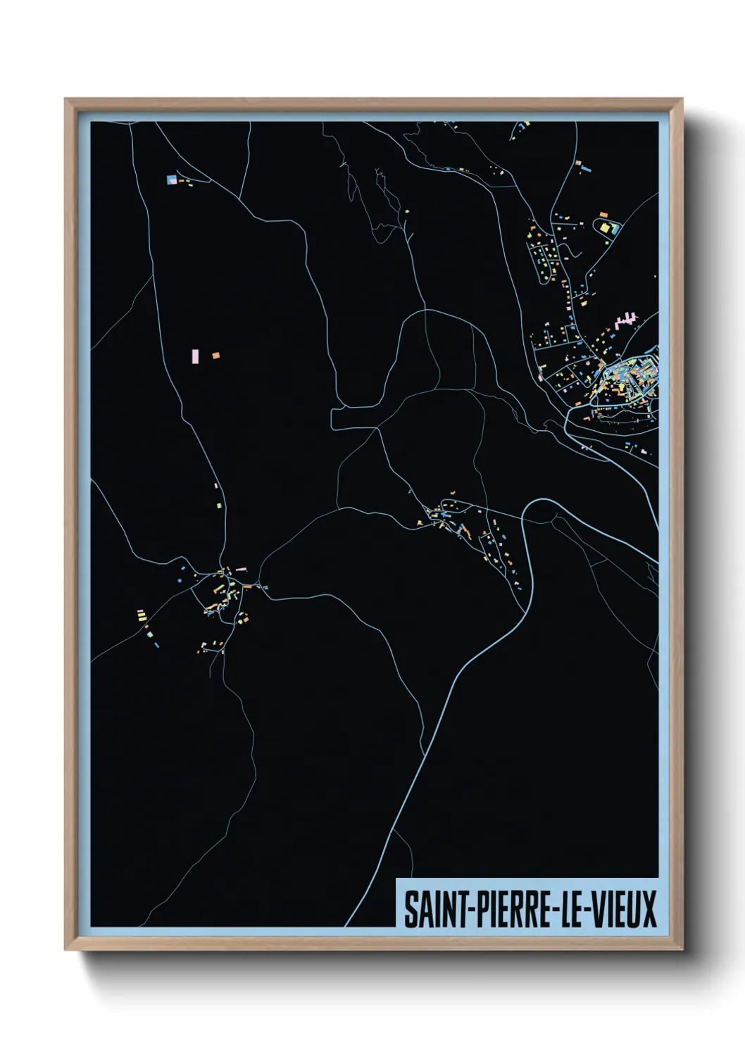 Une affiche de carte sur Saint-Pierre-le-Vieux