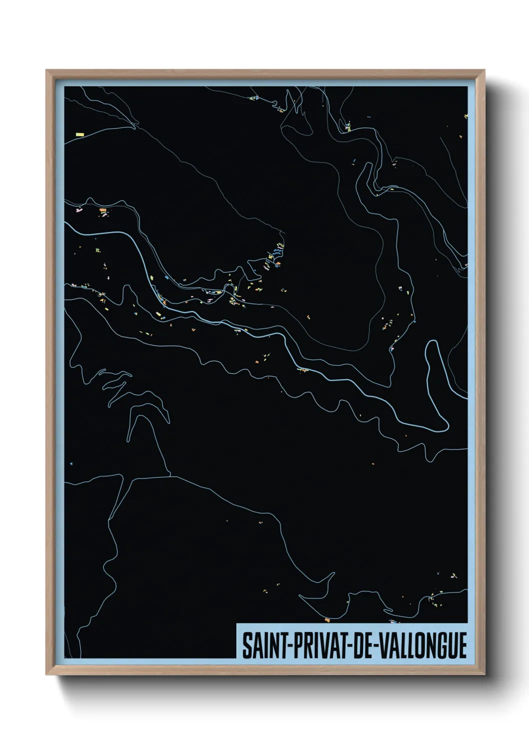 Une affiche de carte sur Saint-Privat-de-Vallongue