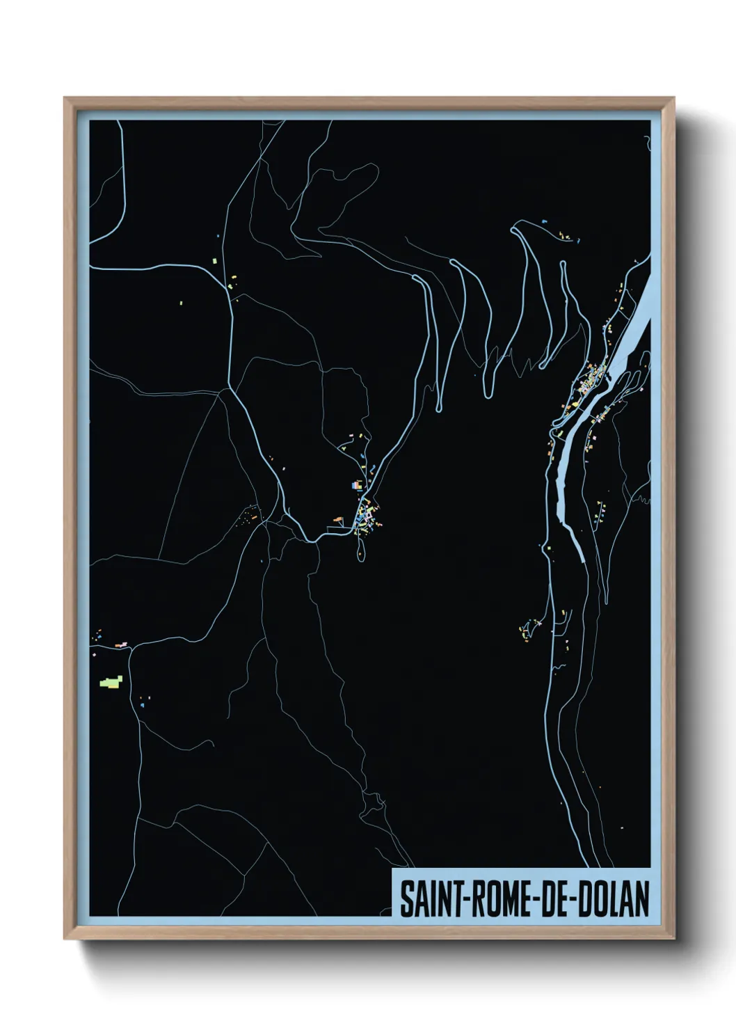 Une affiche de carte sur Saint-Rome-de-Dolan