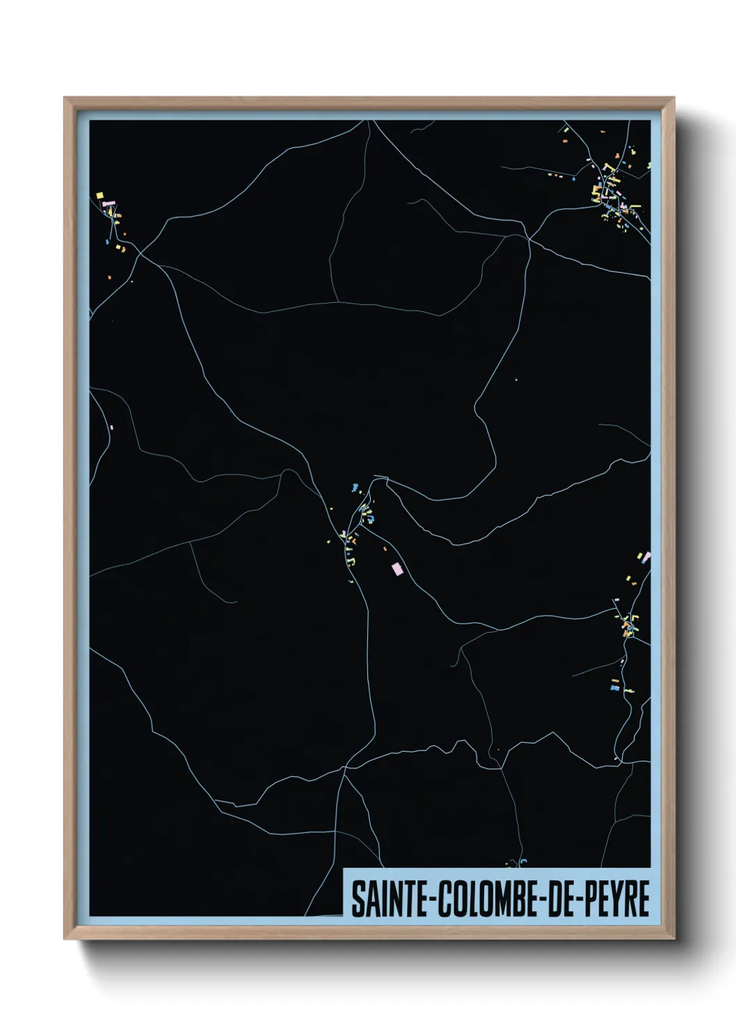 Une affiche de carte sur Sainte-Colombe-de-Peyre