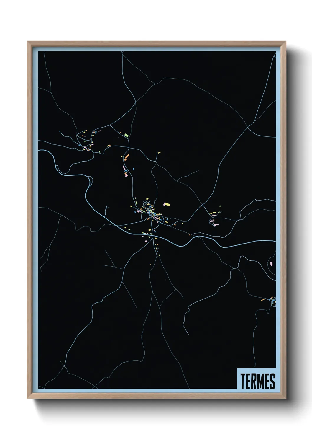 Une affiche de carte sur Termes