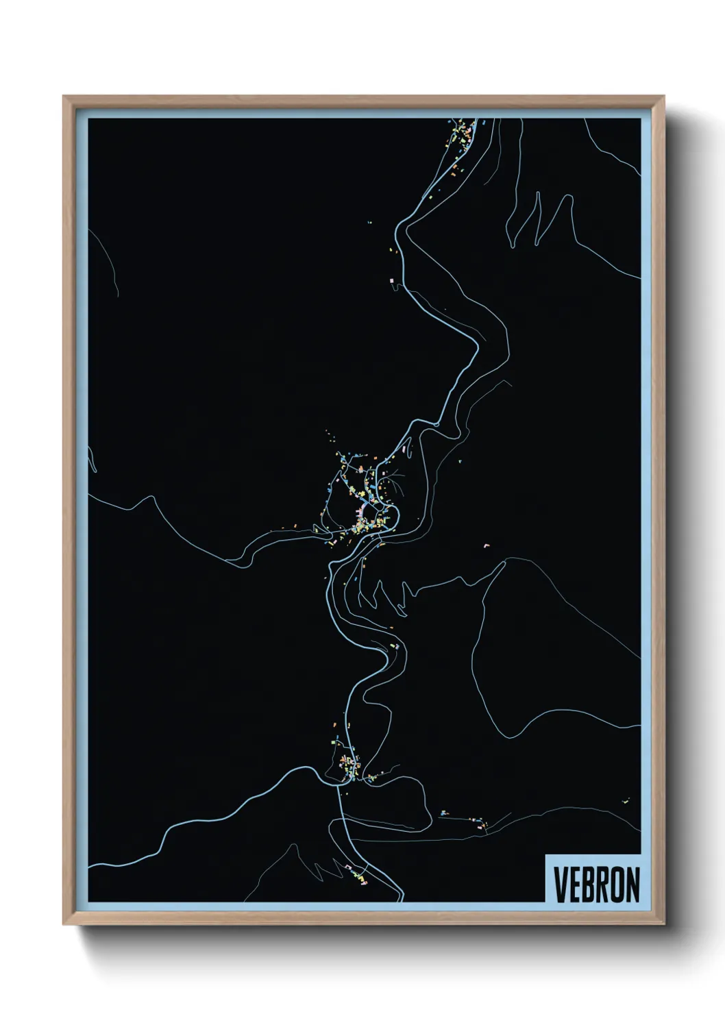 Une affiche de carte sur Vebron