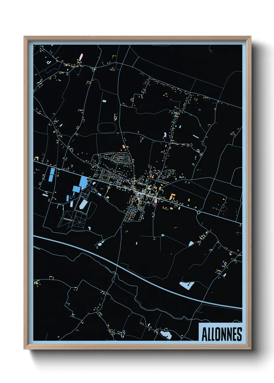 Une affiche de carte sur Allonnes