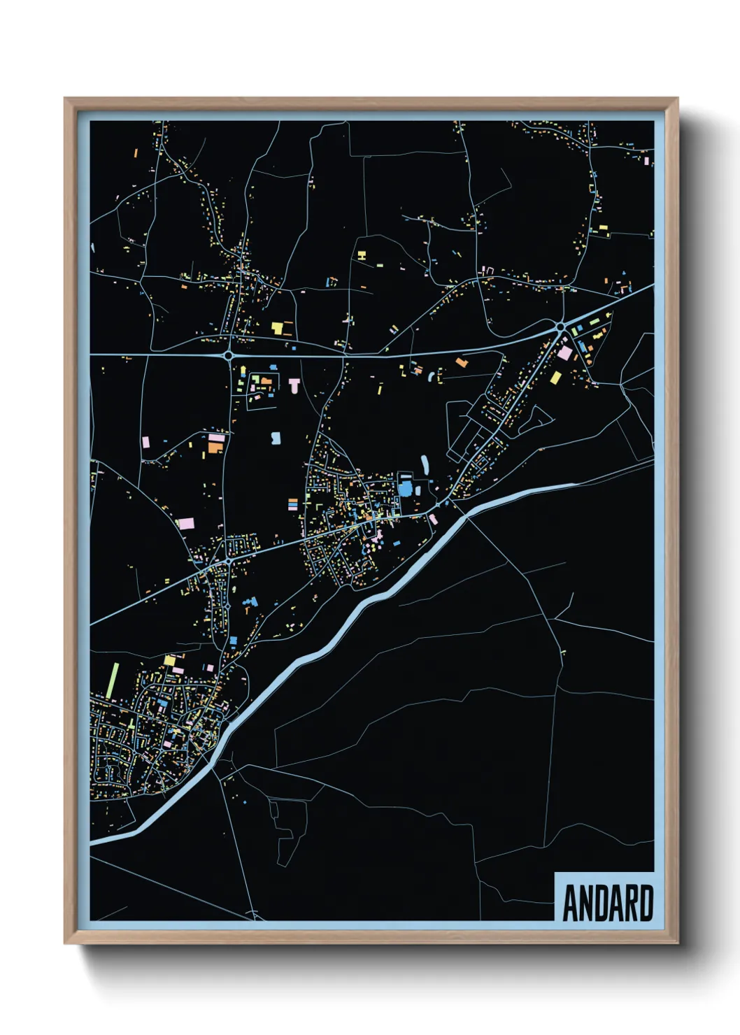 Une affiche de carte sur Andard