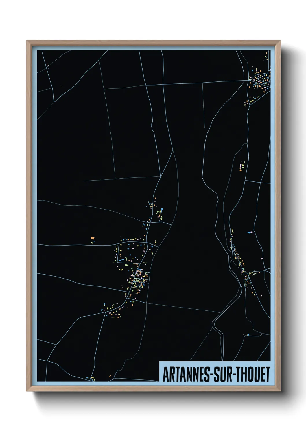 Une affiche de carte sur Artannes-sur-Thouet