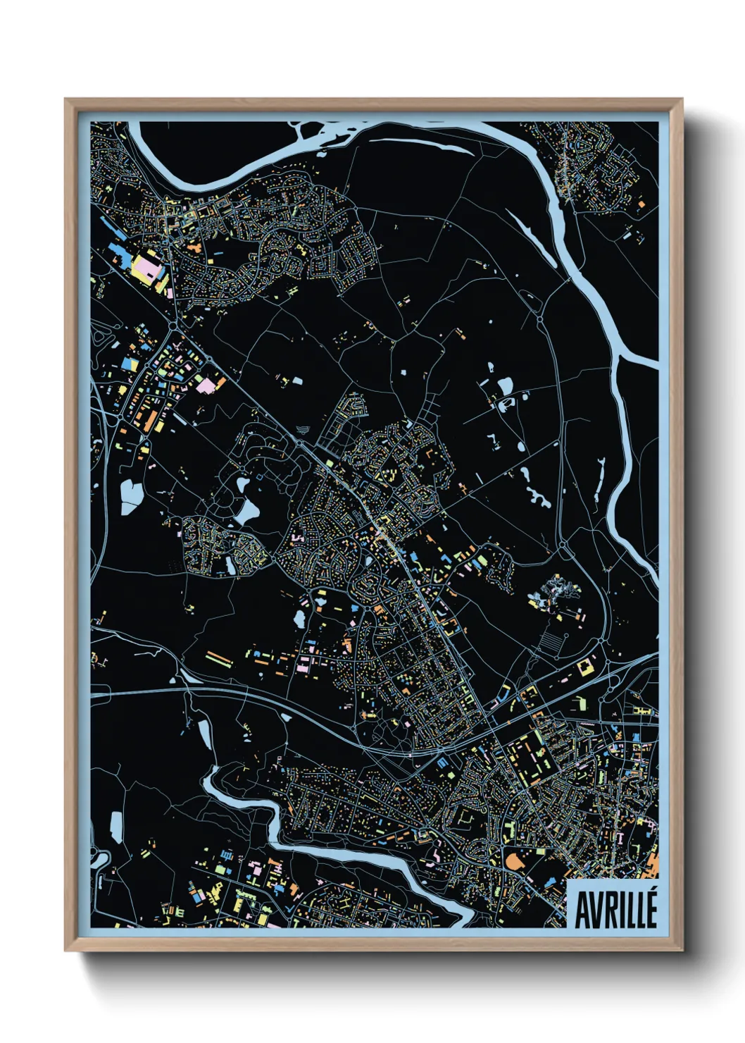 Une affiche de carte sur Avrillé