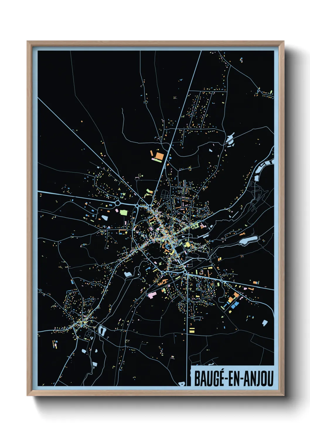 Un poster carteBaugé-en-Anjou