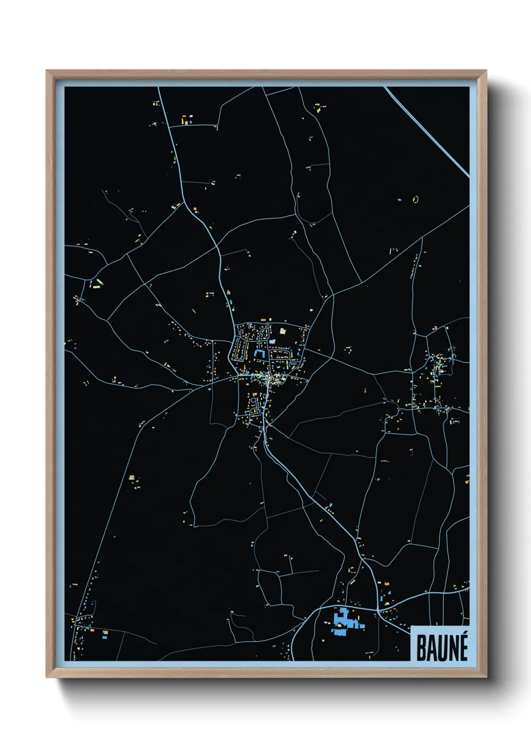 Une affiche de carte sur Bauné