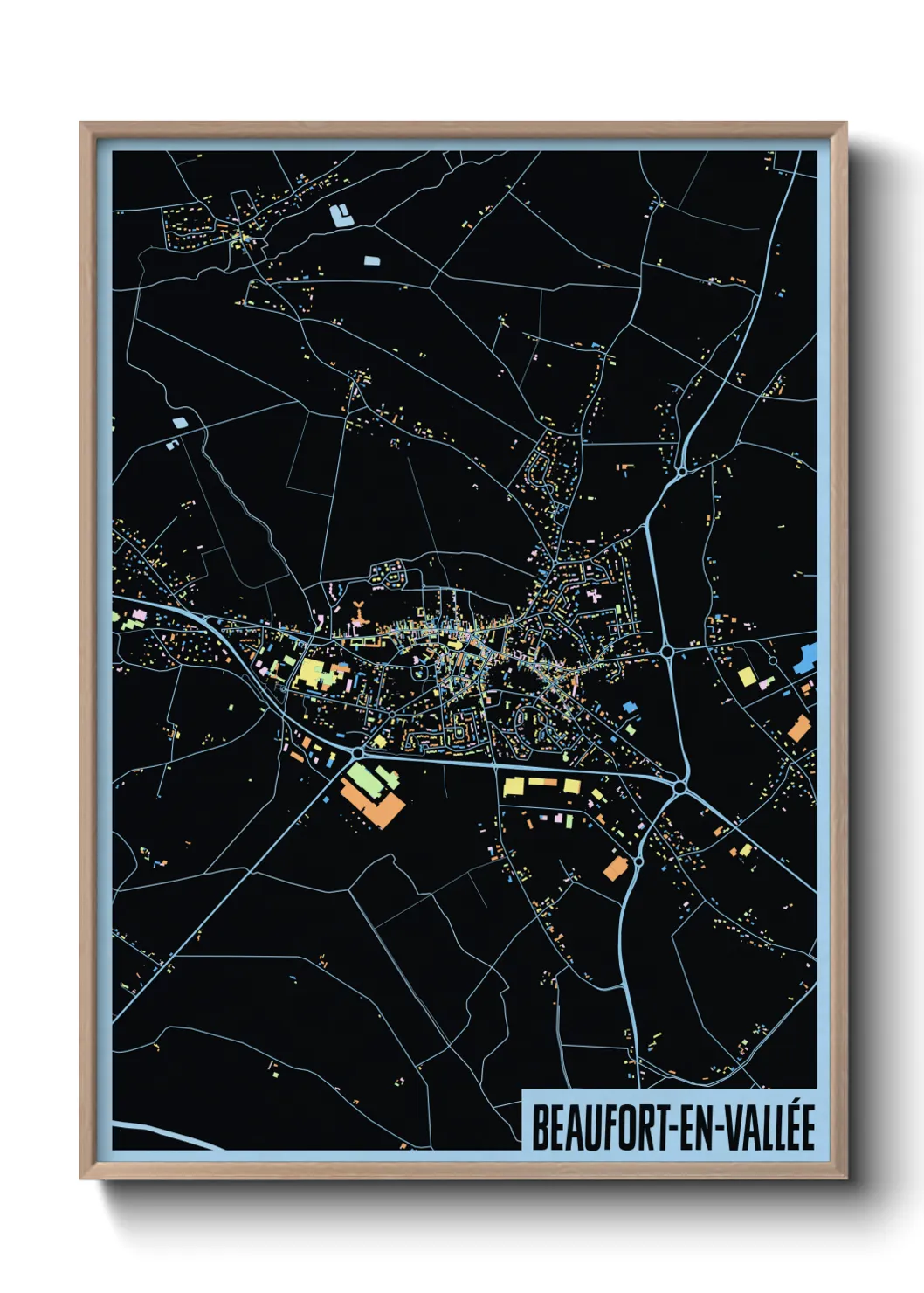 Une affiche de carte sur Beaufort-en-Vallée