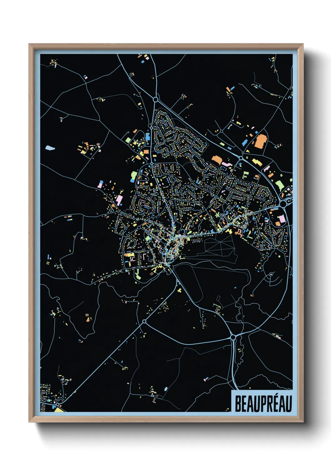 Une affiche de carte sur Beaupréau