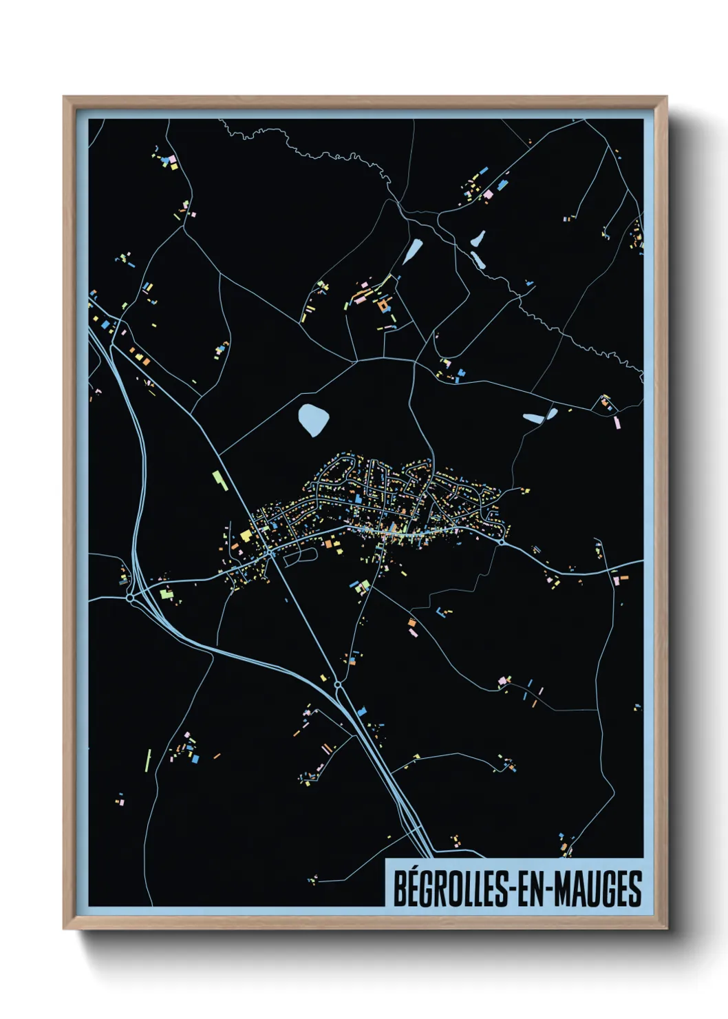 Une affiche de carte sur Bégrolles-en-Mauges