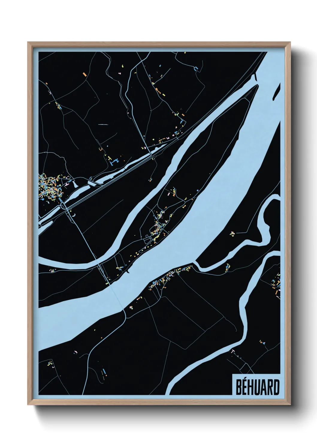 Une affiche de carte sur Béhuard